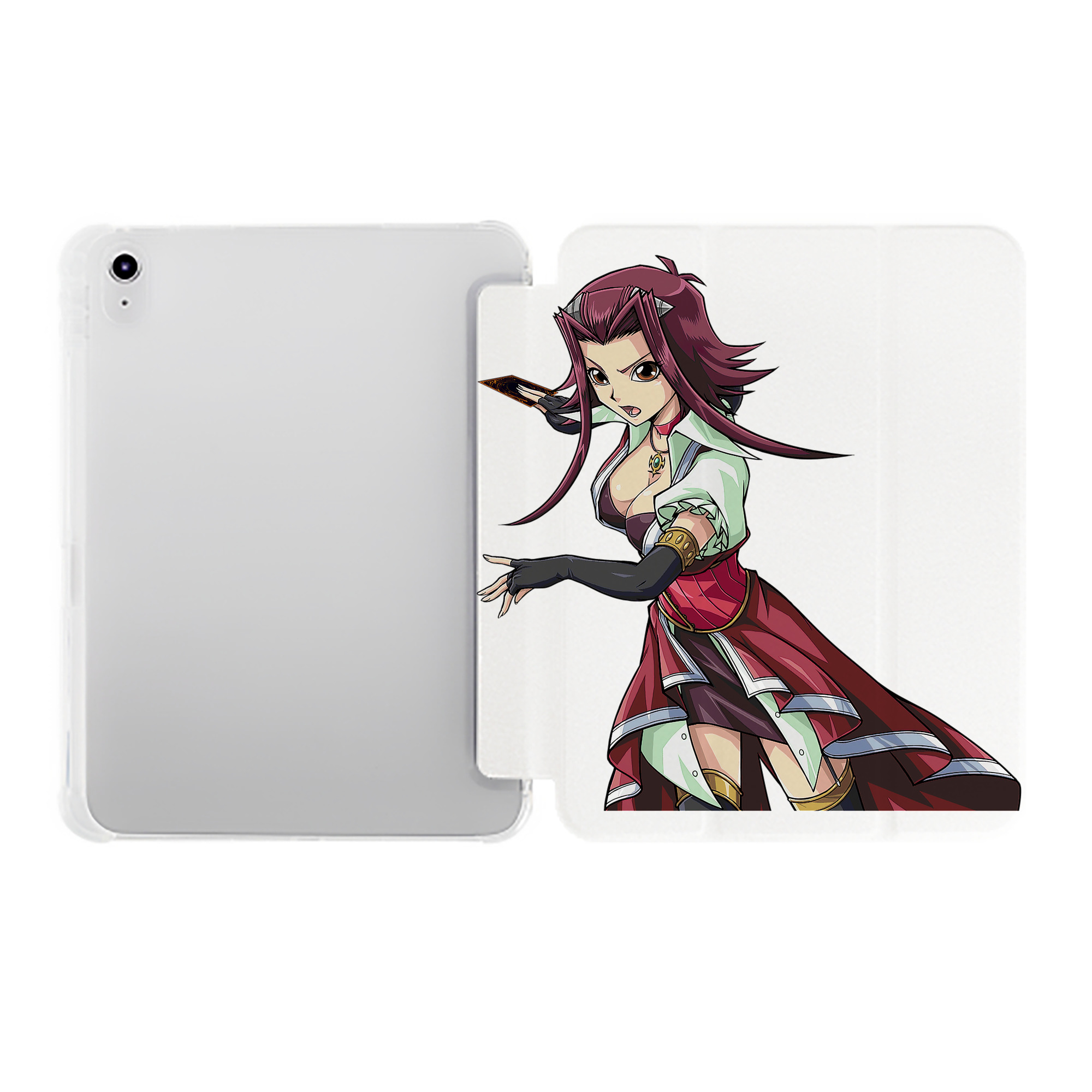 （画像用） 遊☆戯☆王 Yu-Gi-Oh! IPad ケース ペン収納付き 三つ折りスタンド PUレザー×シリコン 対応機種9.5/10.5/10.9インチ
